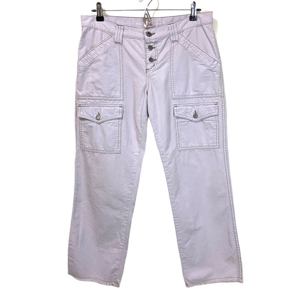 JOIE Size 31 Cargo Crop Pants Buttoned Front White - Picture 12 of 12